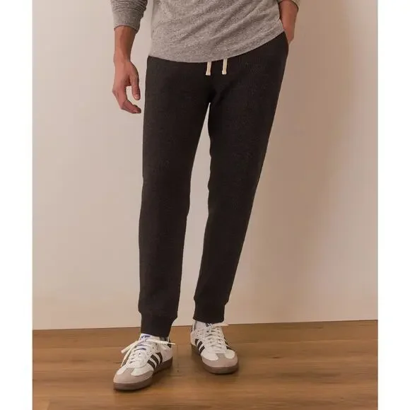 MARINE LAYER Textured Fleece Jogger Sweatpants Black Active Men's M